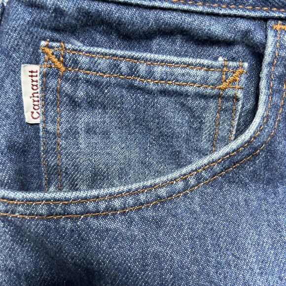 Carhartt FR Flame Resistant Straight Leg Blue Jeans Mens 42x32 FRB160 DNM Denim - Picture 3 of 12